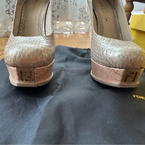 Fendi Tan Platform Heels with Stiletto - Picture 2 of 16